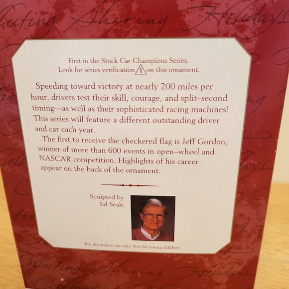 Hallmark Jeff Gordon Ornament 1st In Series Dated 1997 W/Trading Card Dupont T8 - Picture 2 of 4